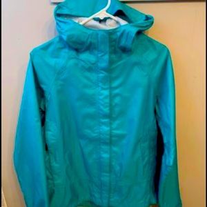 McKinley Teal hooded Rain Jacket size medium